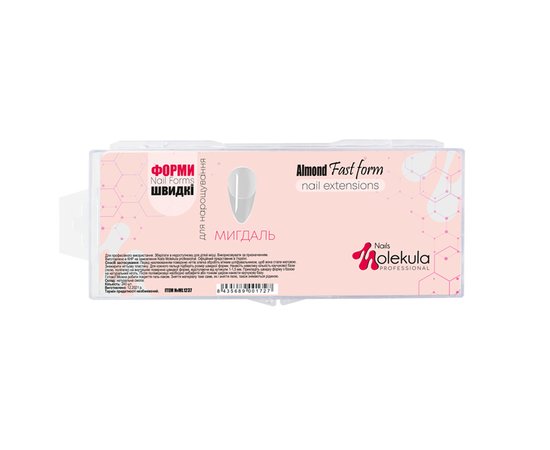 Изображение  Формы-типсы для наращивания ногтей Nails Molekula Fast Form Nail Extentions Almond Миндаль, 24 шт