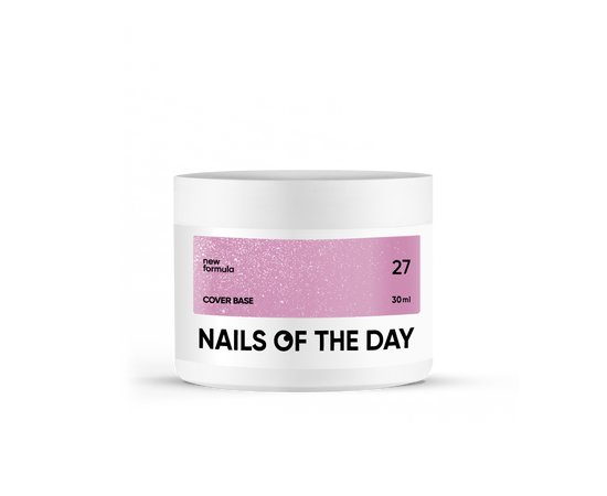 Зображення  База камуфлююча Nails of the Day Cover base New Formula №27 рожевий з шимером, 30 мл, Об'єм (мл, г): 30, Колір: 27