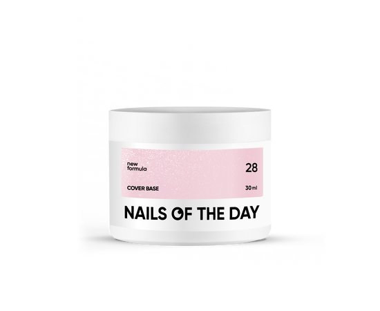 Зображення  База камуфлююча Nails of the Day Cover base New Formula №28 пудровий з шимером, 30 мл, Об'єм (мл, г): 30, Колір: 28