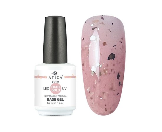 Изображение  Camouflage base with potal Atica Base Gel Light Gold, 15 ml, Volume (ml, g): 15, Color: Light Gold