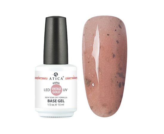 Изображение  Camouflage base with potal Atica Base Gel Vintage Gold, 15 ml, Volume (ml, g): 15, Color: Vintage Gold