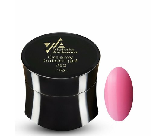 Зображення  Моделюючий крем-гель Victoria Avdeeva Creamy builder gel №52, 15 мл, Об'єм (мл, г): 15, Колір: 52, Колір: Рожевий