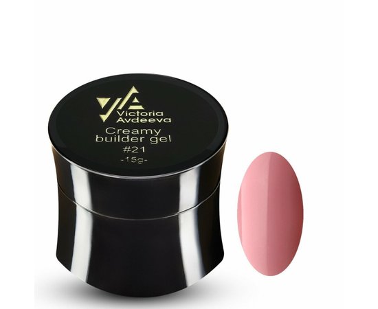 Зображення  Моделюючий крем-гель Victoria Avdeeva Creamy builder gel №21, 15 мл, Об'єм (мл, г): 15, Колір: 21, Колір: Рожевий