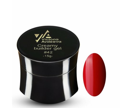 Зображення  Моделюючий крем-гель Victoria Avdeeva Creamy builder gel №42, 15 мл, Об'єм (мл, г): 15, Колір: 42, Колір: Червоний