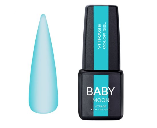 Зображення  Гель-лак вітражний Baby Moon Vitrage Color Gel №04 бірюзовий, 6 мл, Об'єм (мл, г): 6, Колір: 04