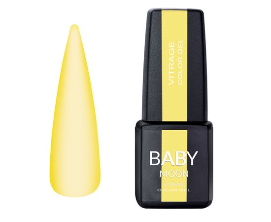 Зображення  Гель-лак вітражний Baby Moon Vitrage Color Gel №08 жовтий, 6 мл, Об'єм (мл, г): 6, Колір: 08