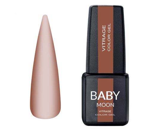 Зображення  Гель-лак вітражний Baby Moon Vitrage Color Gel №09 темно-коричневий, 6 мл, Об'єм (мл, г): 6, Колір: 09