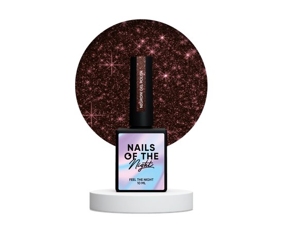 Изображение  Гель-лак Nails Of The Night Cocktails Negroni темно-бордовый, 10 мл, Объем (мл, г): 10, Цвет: Negroni