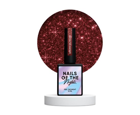 Изображение  Gel polish Nails Of The Night Cocktails Sangria deep red, 10 ml, Volume (ml, g): 10, Color: Sangria