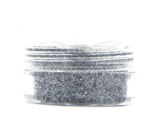 Изображение  Glitter for decorating nails in a jar, color — Silver