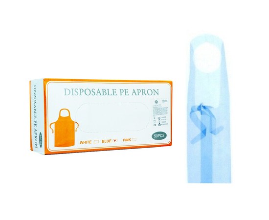 Изображение  Disposable polyethylene apron Lilly Beauty 50 pcs, thick 35 microns