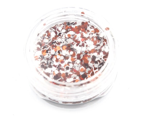 Изображение  Sequins - hexagons with shavings for decorating nails - Red