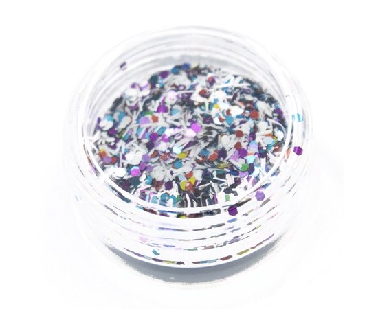 Изображение  Sequins - hexagons with shavings for decorating nails – Multi-colored