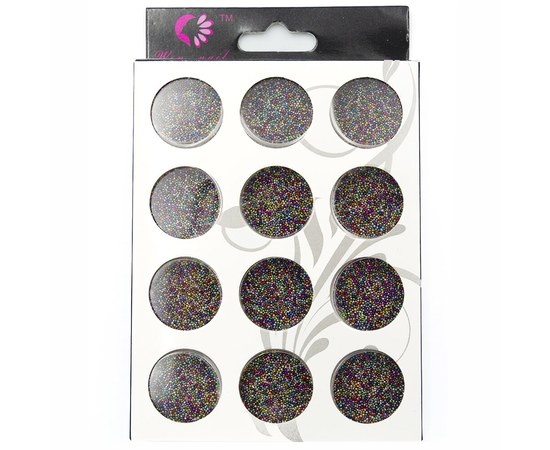 Изображение  Бульонки ассорти цветов — набор 12 шт nail decorations металлические разноцветные