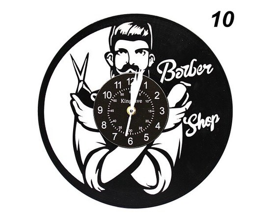 Изображение  Vinyl wall clock for barbershop Barber 10