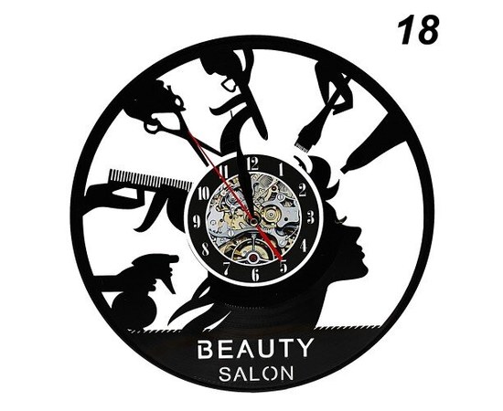 Изображение  Часы настенные виниловые для парикмахерской Barber 18