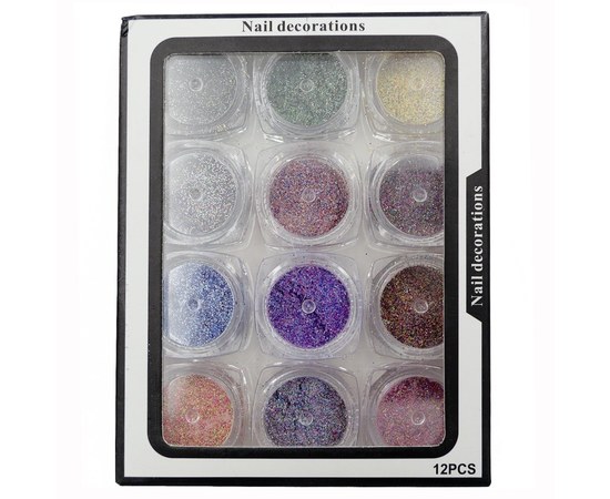 Изображение  Glitter - sand for decorating nails Beauty Sky 12 colors