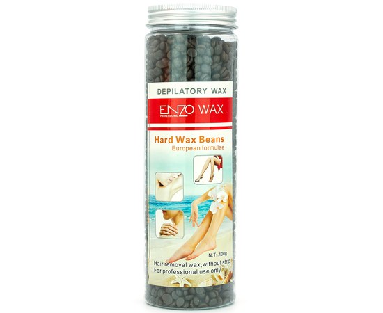 Изображение  Hot wax 400 g in granules for depilation Enzo Wax, Chocolate