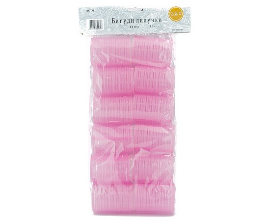 Изображение  Velcro curler set d 44 mm 12 pcs, pink