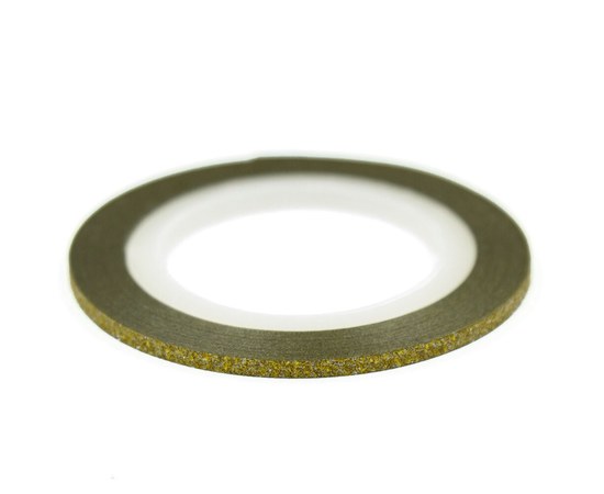 Изображение  Скотч - лента для декора ногтей, 2 мм — Золото с блестками