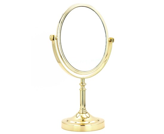 Изображение  Double-sided cosmetic mirror - gold 17.5 x 15