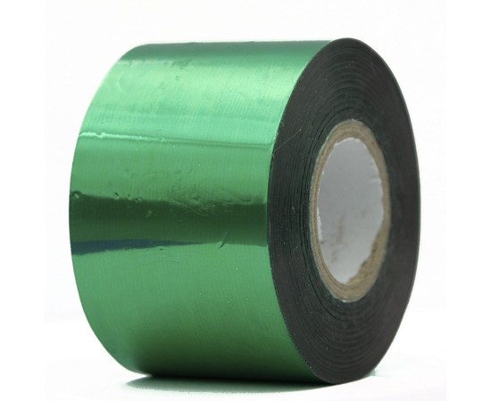 Изображение  Переводная фольга в рулоне, для дизайна ногтей, зеленая - 120 м. 4 см.