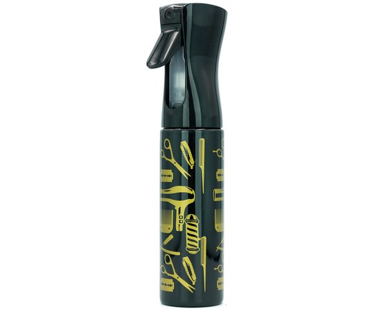 Изображение  Spray bottle for a hairdresser, barbershop 300 ml, black-gold