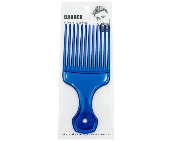 Изображение  Расческа - гребень для бороды Barber Hair Comb синяя