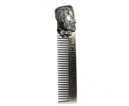 Изображение  Расческа - гребень металлическая The Men Times Barber Shop Professional