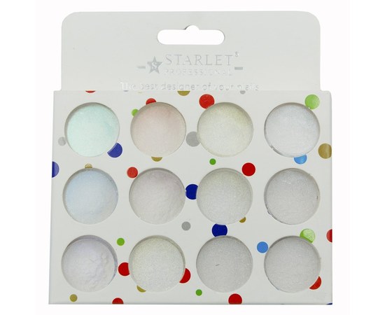 Изображение  Втирка для ногтей жемчужная Starlet Professional 12цветов