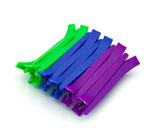 Изображение  Hair clips YRE 12 cm plastic colored, 12 pcs