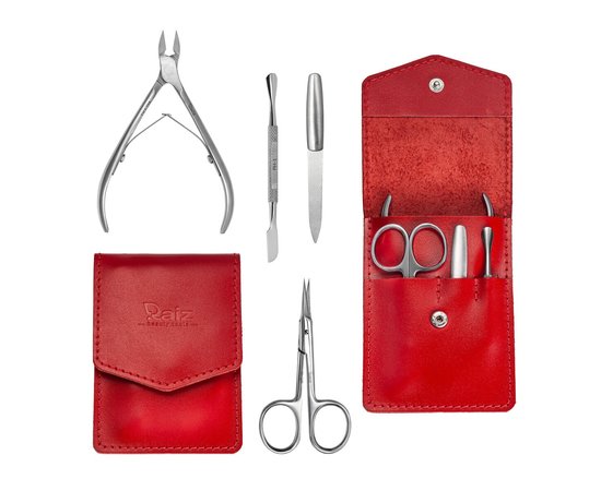 Изображение  Manicure set Raiz MN-04 4 items + leather case red