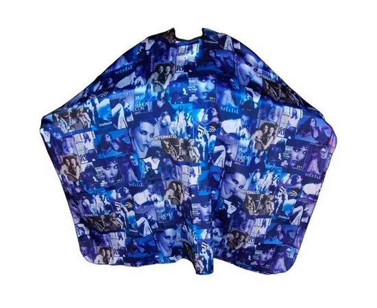 Изображение  Hairdresser's dressing gown YRE print, blue