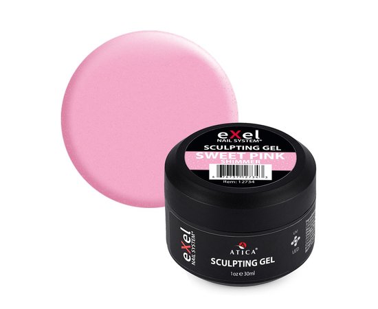 Изображение  Моделирующий гель с шимером Atica Sculpting Gel exel Sweet Pink Shimmer, 30 мл, Объем (мл, г): 30, Цвет: Sweet Pink Shimmer