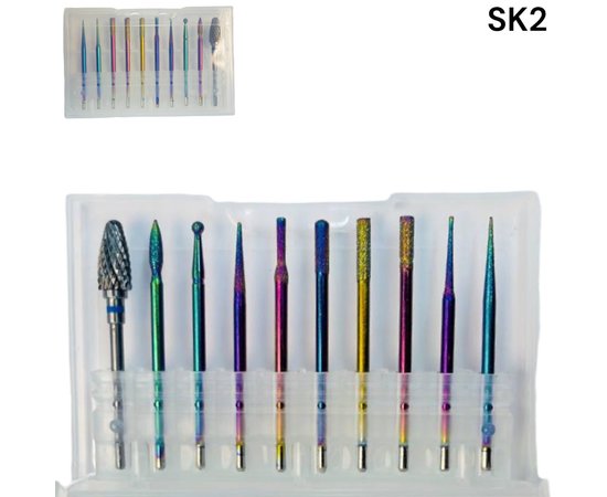 Изображение  Set of "Chameleon" nozzles with diamond coating (carbide nozzle - blue notch) 10 pcs/pack. SK2