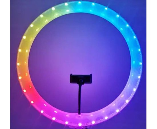 Изображение 5 Ring Selfie Lamp RGB Diamond Crystal 3D-45 cm. (Color) 36 W. with Tripod, 3 Holders and Remote Control
