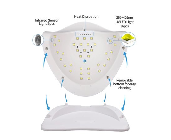 Изображение 8 Универсальная лампа UV/LED Sun X5 PLUS для сушки гель-лака, 150 Вт.