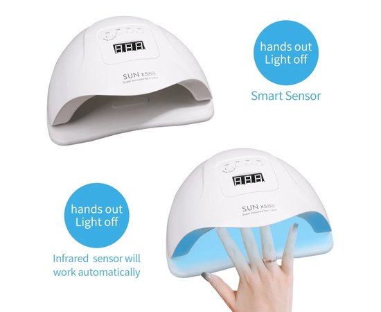 Изображение 5 Универсальная лампа UV/LED Sun X5 PLUS для сушки гель-лака, 150 Вт.