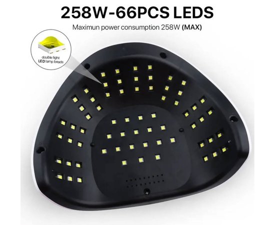 Зображення 8 Універсальна UV/LED лампа T16 для сушіння нігтів (з дисплеєм, дно знімання), 258 Вт. Білий