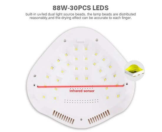 Изображение 5 Профессиональная UV/LED лампа SUN H9 plus для ногтей (Сан лампа УФ+Лед), 88W Белый