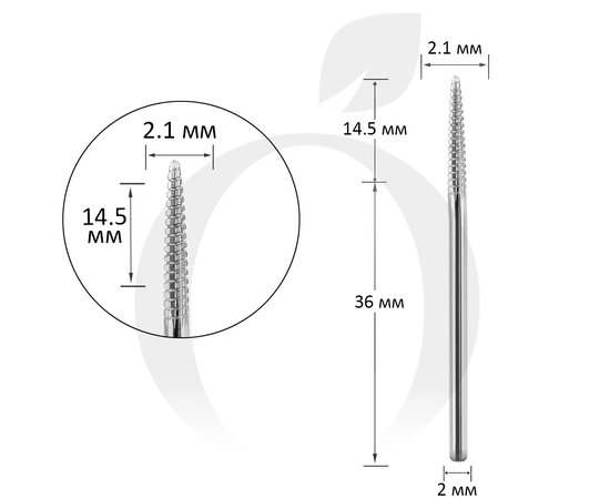 Изображение  Фреза твердосплавная Titan Steel Component Bit 18 конус закругленный 2.1/14.5 мм