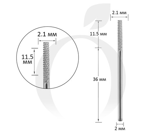 Изображение  Фреза твердосплавная Titan Steel Component Bit 19 цилиндр 2.1/11.5 мм