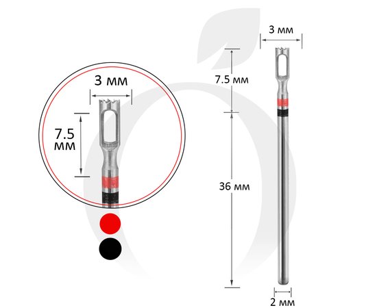 Изображение  Фреза твердосплавная Titan Steel Component Bit 05 полая чорно-красная 3/7.5 мм