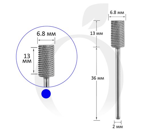 Зображення  Фреза твердосплавна Titan Steel Component Bit 54 циліндр M синя 6.8/13 мм