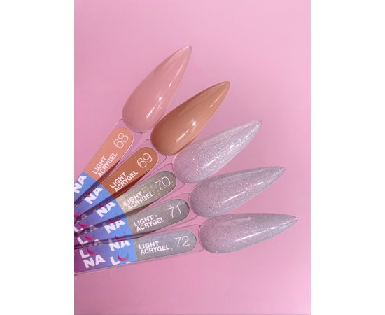 Зображення 5 Рідкий гель моделюючий для нігтів LUNAMoon Light Acrygel №70, 13 мл, Об'єм (мл, г): 13, Варіант: 70, Колір: Білий