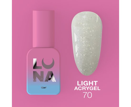 Изображение  Жидкий гель моделирующий для ногтей LUNAMoon Light Acrygel №70, 13 мл, Объем (мл, г): 13, Цвет: 70, Цвет: Белый