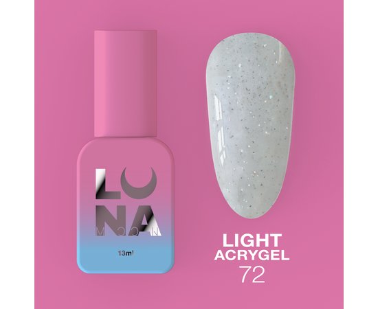 Изображение  Жидкий гель моделирующий для ногтей LUNAMoon Light Acrygel №72, 13 мл, Объем (мл, г): 13, Цвет: 72, Цвет: Серый