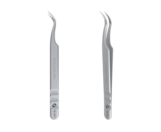 Изображение  Professional tweezers for eyelashes Staleks Pro EXPERT 45 TYPE 1 curved (TE-45/1)