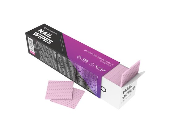 Изображение 2 Lint-free napkins for manicure perforated Staleks Pro EXPERT pink, 400 pcs (WE-400)