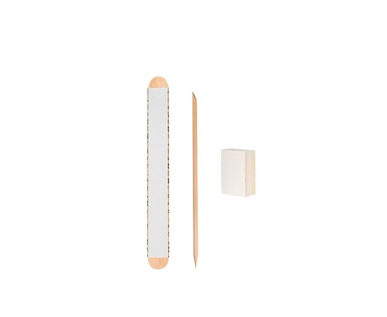 Изображение 3 Disposable manicure set Staleks Pro NFS-30 (orange stick + papmAm Mix on a wooden base + buff)